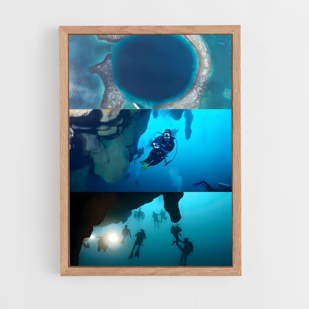 Poster Blue de hole belize – affiche Plongée sous-marine (vue 4)